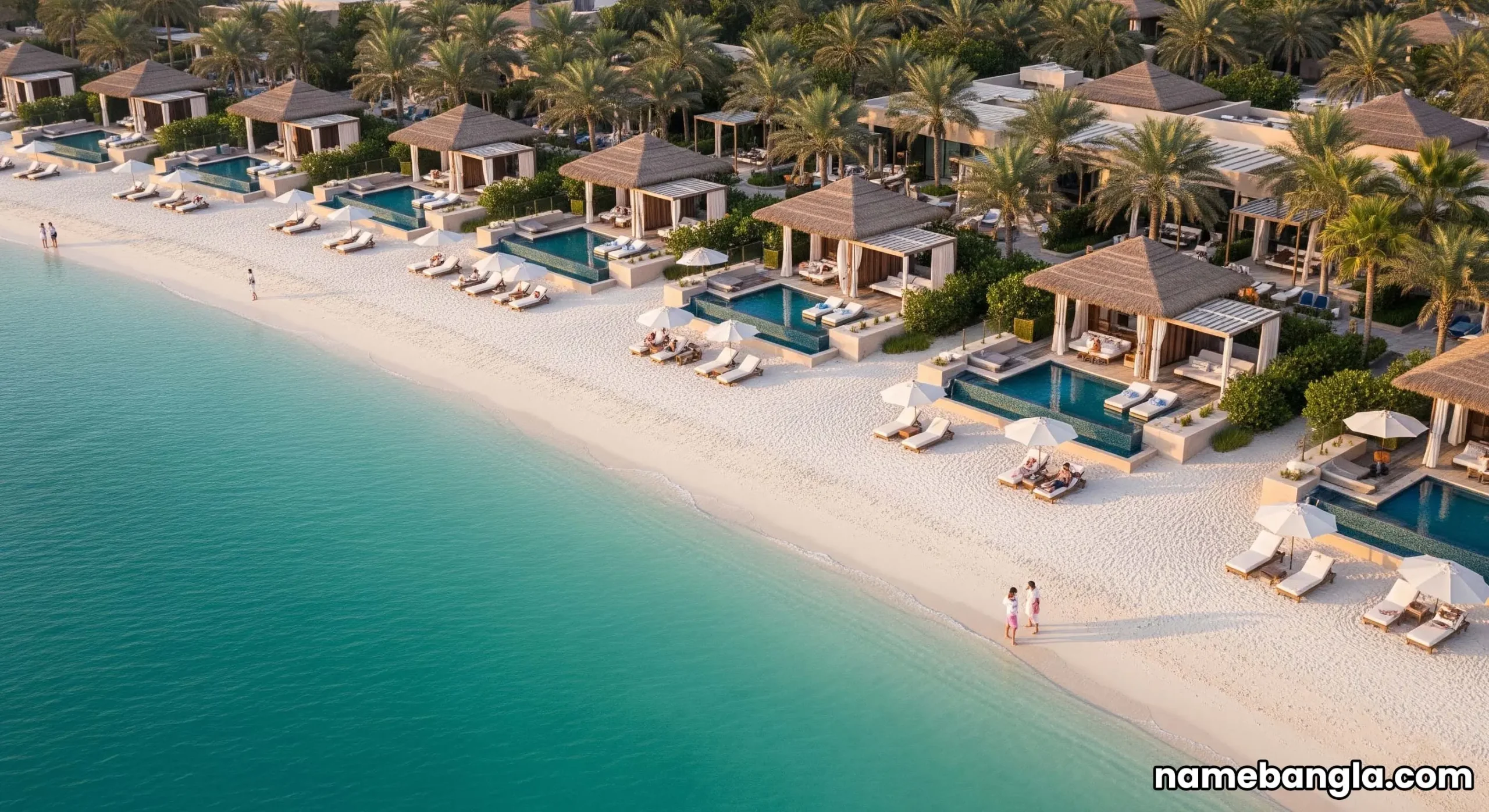 Exclusive private beach club in Dubai, enhancing the luxury experience with ultra-luxury hotel bookings.