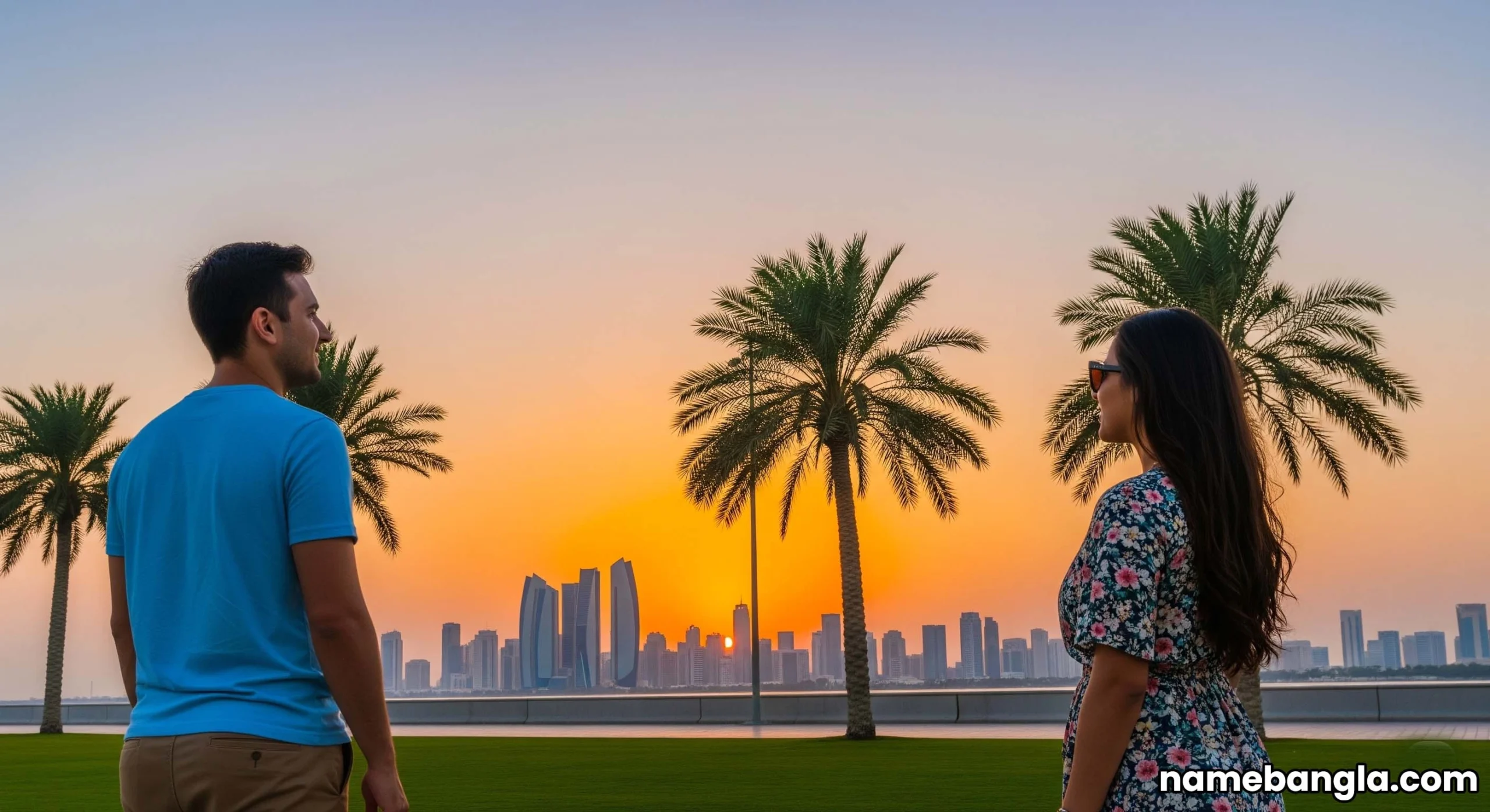 Hands holding an Abu Dhabi travel guide and a resort brochure.