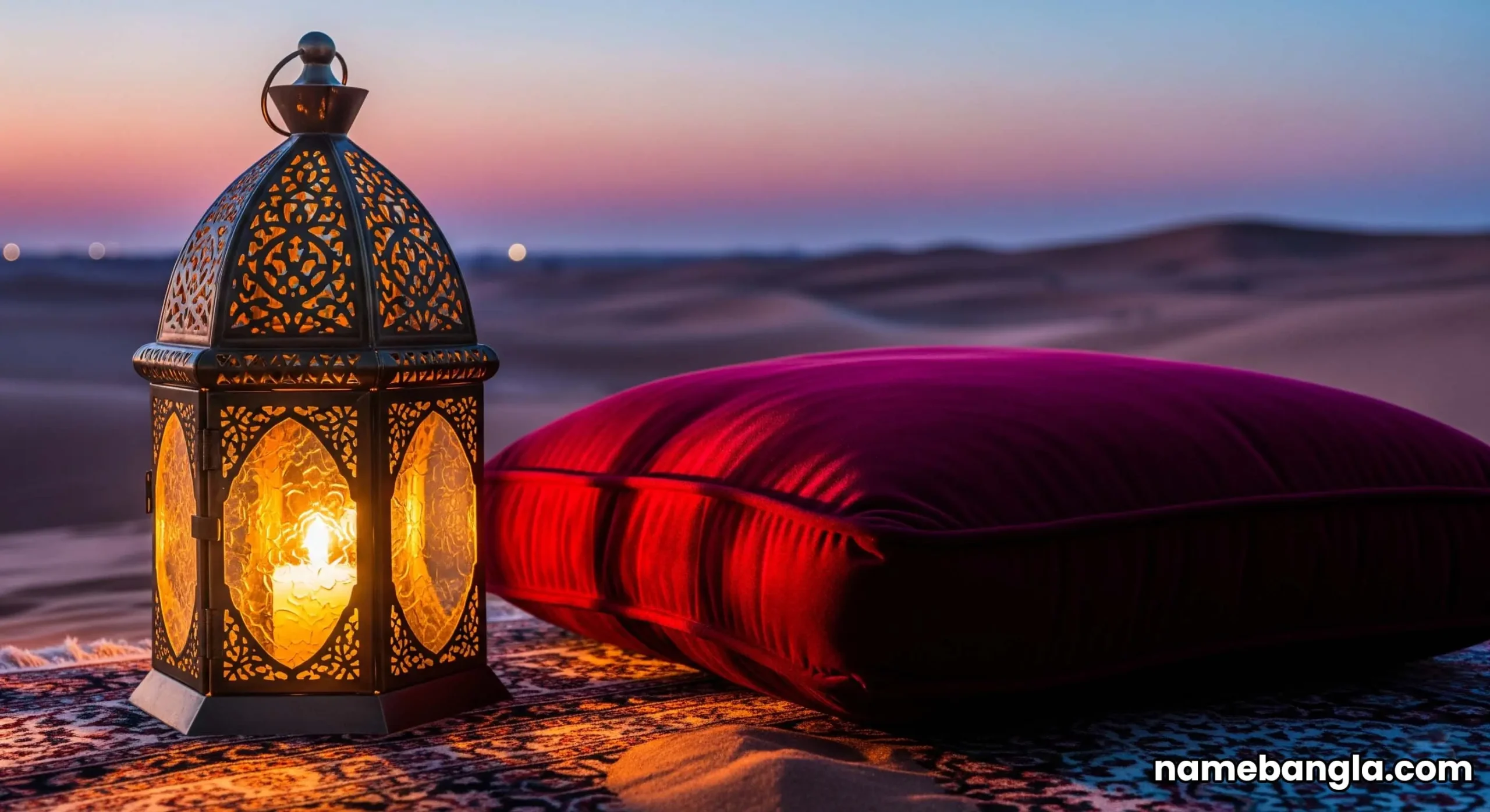 A private, lantern-lit dinner on a desert dune at Qasr Al Sarab resort, part of an opulent UAE honeymoon journey.