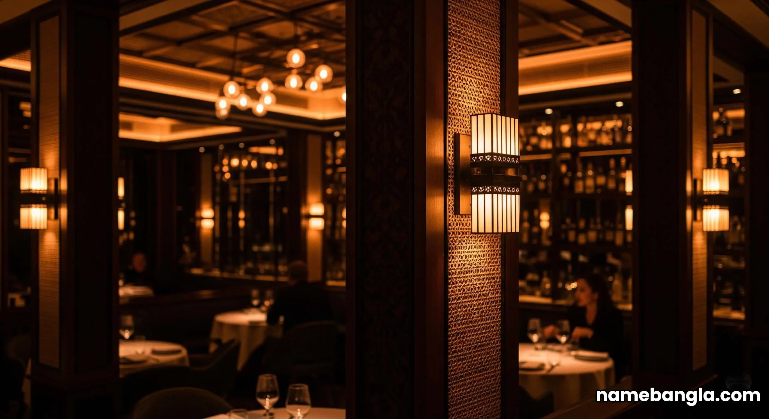 The moody, amber-lit interior of Toro Toro restaurant at Grosvenor House Dubai, a signature dining venue.