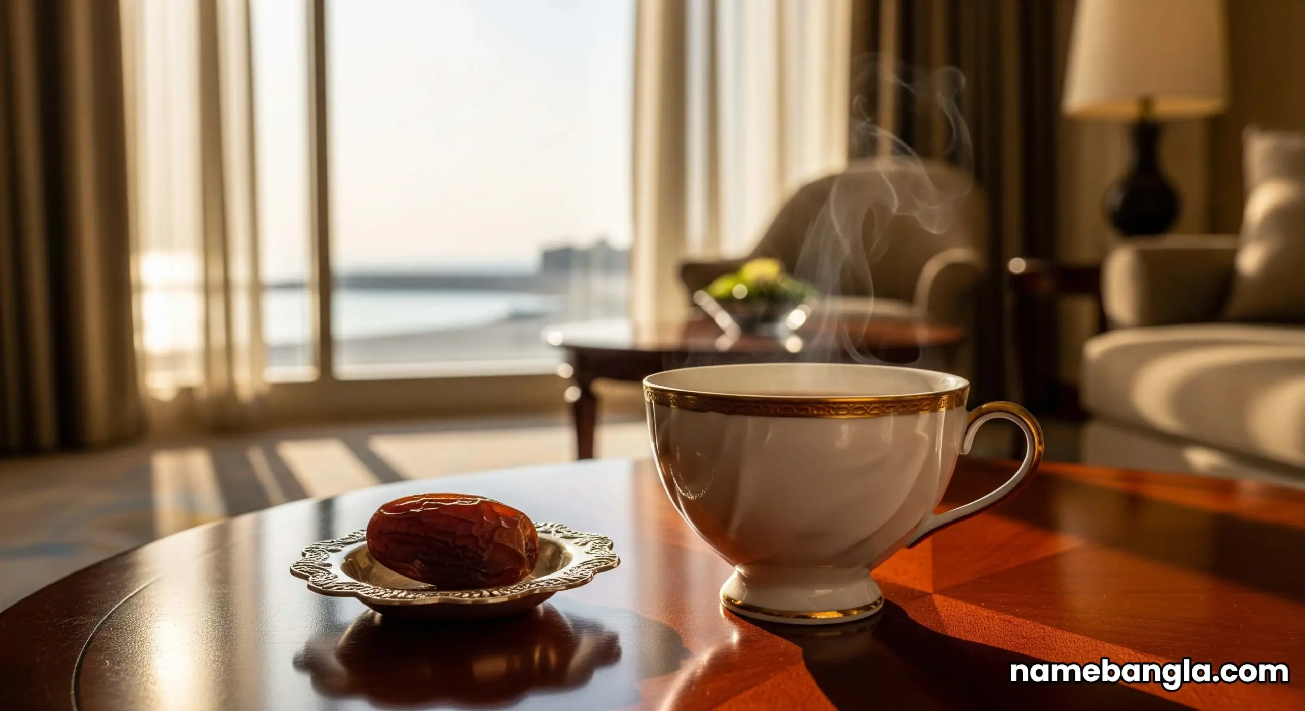 The sunlit living room of the Emirates Palace Mandarin Oriental Signature Suite, with sweeping views of the Arabian Gulf from a private balcony.