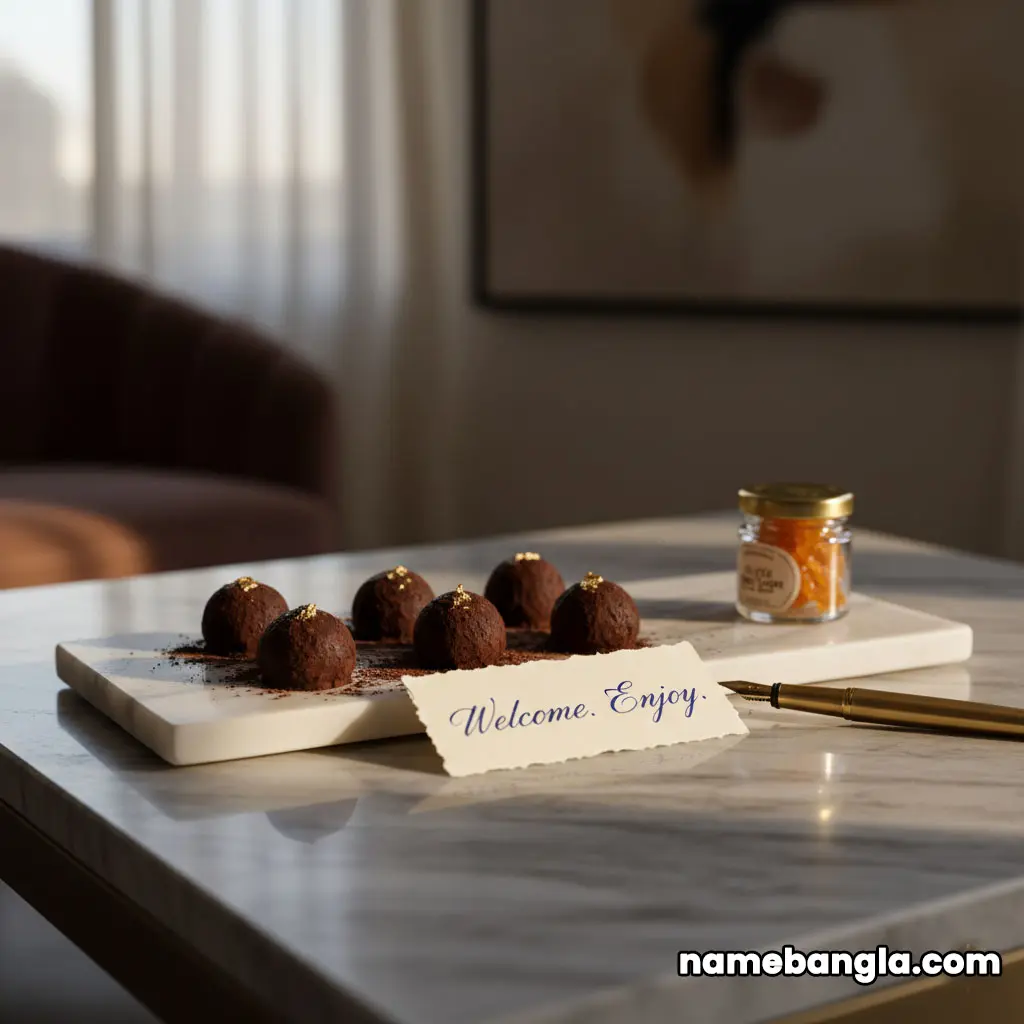 A close-up of a welcome amenity in a Burj Al Arab suite, featuring a handwritten note next to gourmet dates on a marble table.