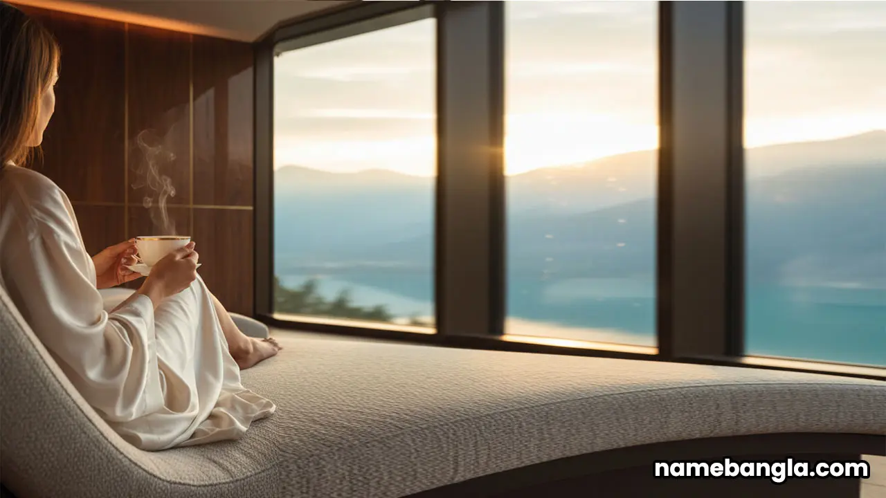 The serene relaxation lounge at Talise Spa Burj Al Arab, with comfortable daybeds overlooking the Arabian Gulf.