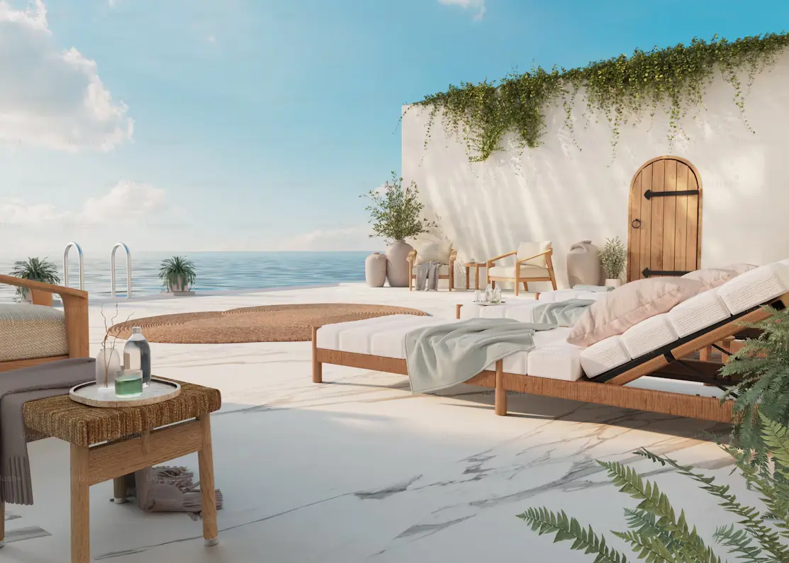 The tranquil relaxation lounge at Talise Spa, Burj Al Arab, with beds and refreshments.