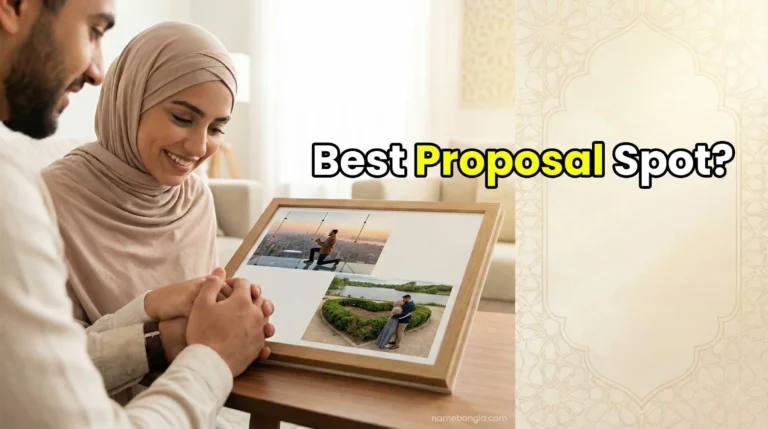 Comparison of The View at The Palm and Love Lake for marriage proposal in Dubai 2026.