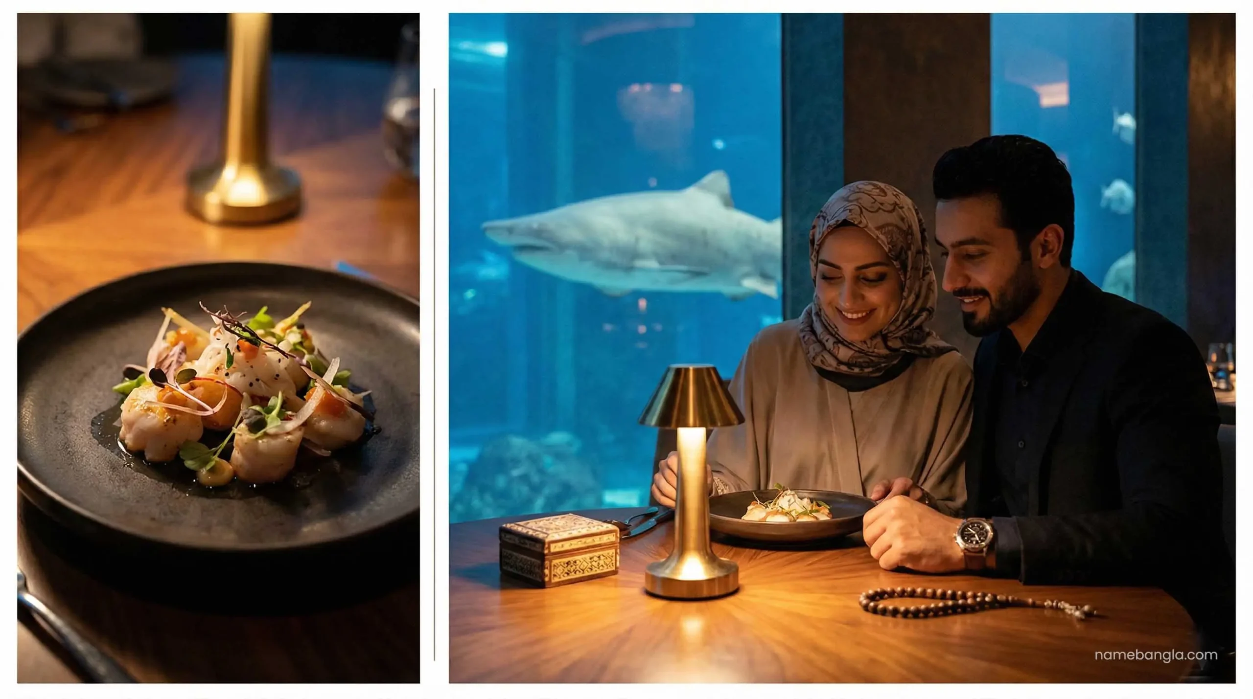 Luxury underwater dining experience at Ossiano Atlantis Dubai.