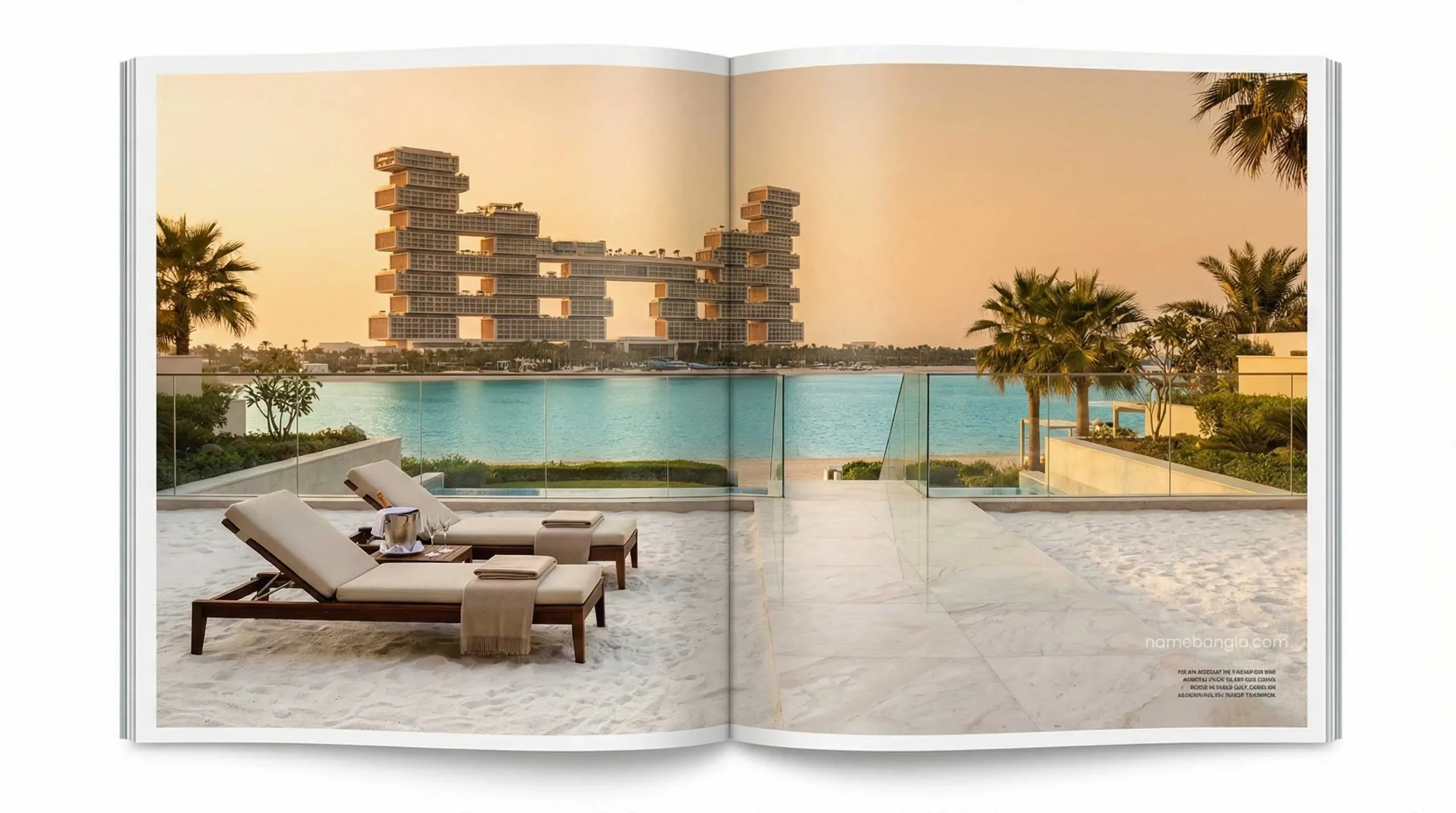 Private beach view from a Palm Jumeirah Signature Villa.