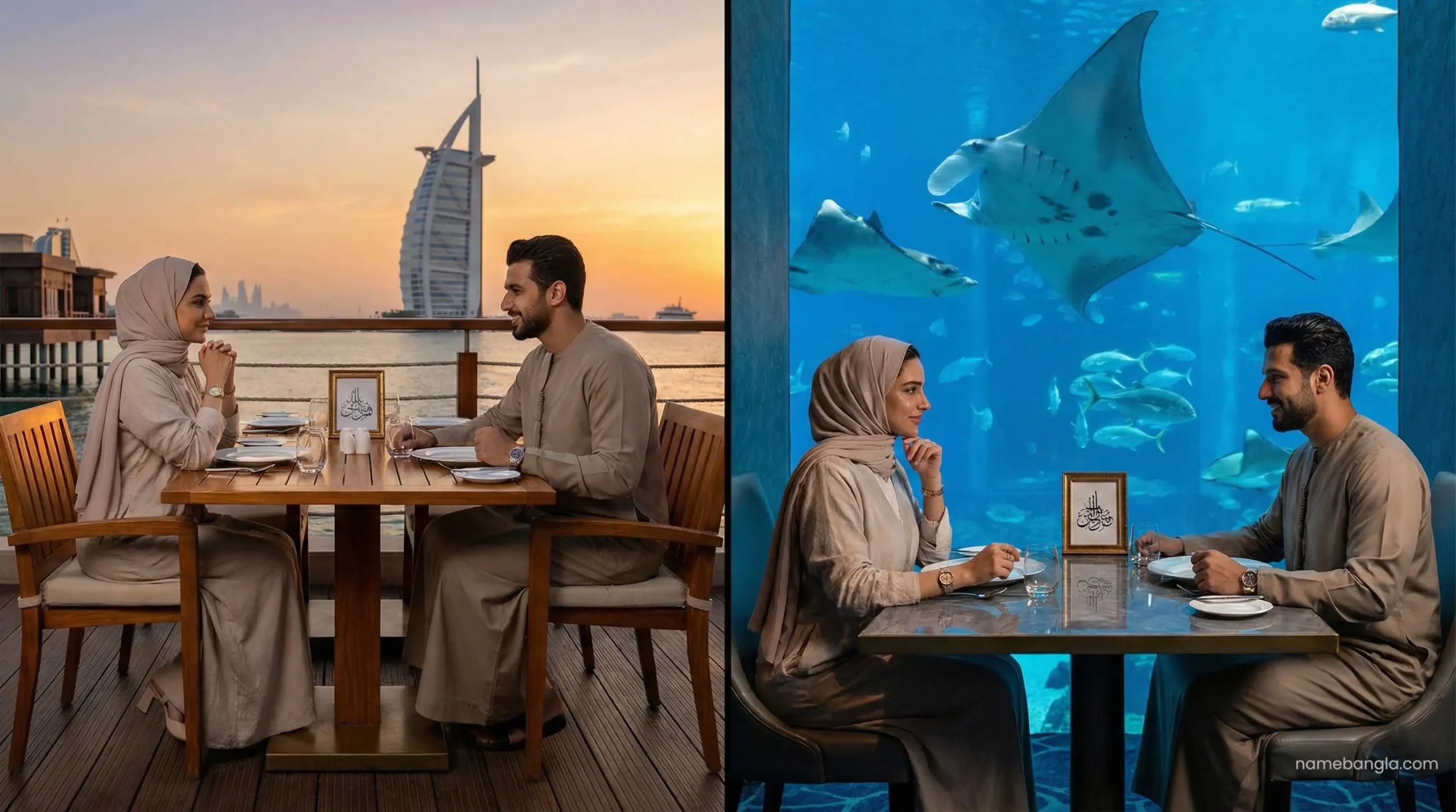 Comparison of Pierchic overwater dining vs Ossiano underwater restaurant Dubai.