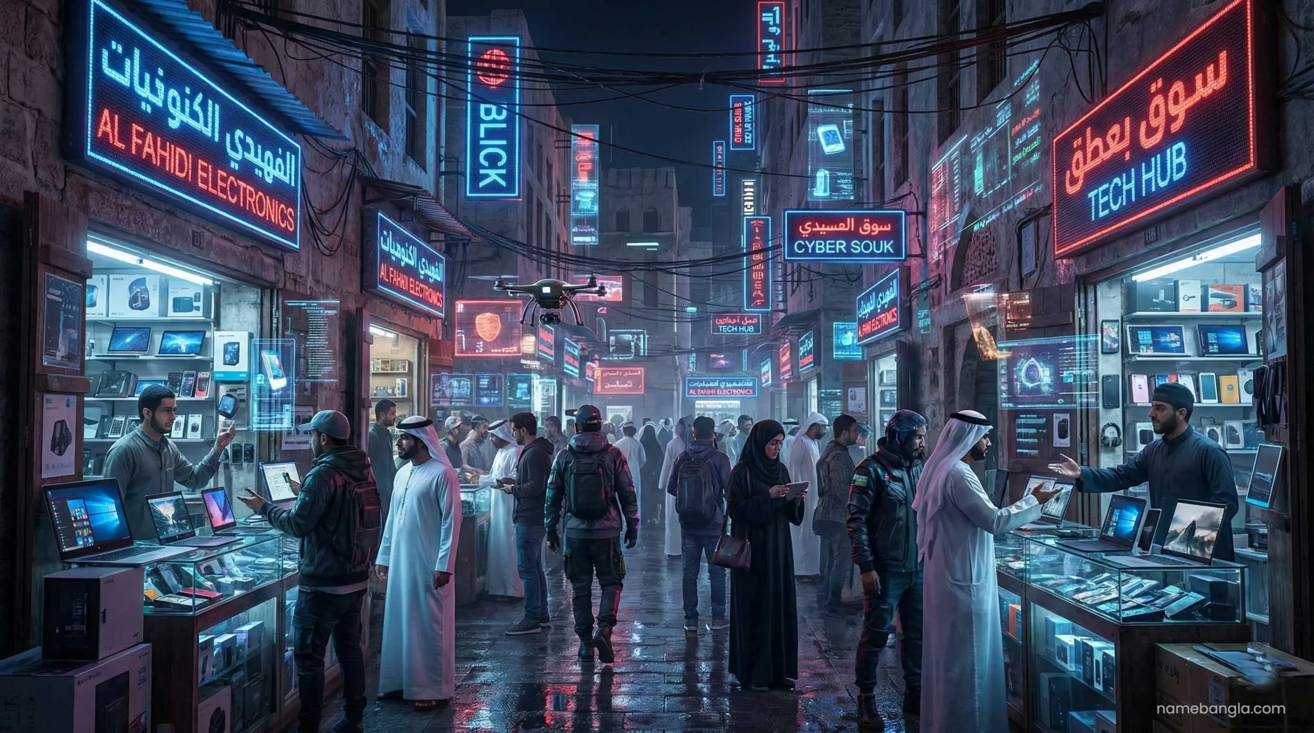 Al Fahidi Computer Plaza electronics shops in Dubai.
