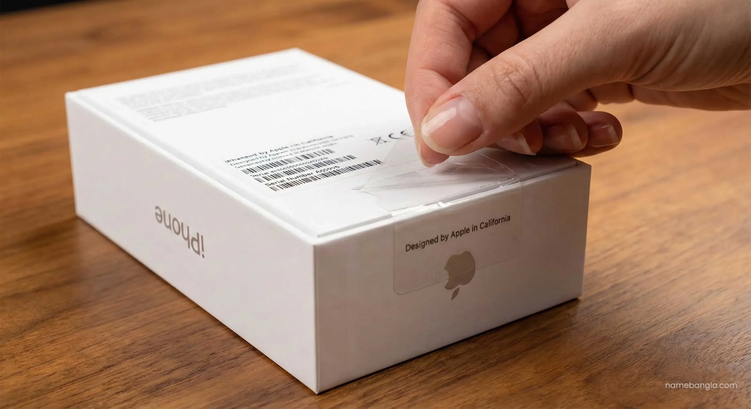 Checking authentic iPhone seal and warranty in Dubai.