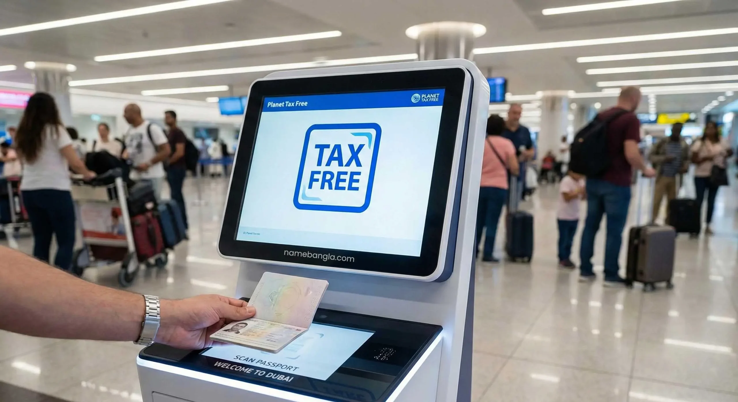 Planet Tax Free kiosk at Dubai Airport for VAT refund.