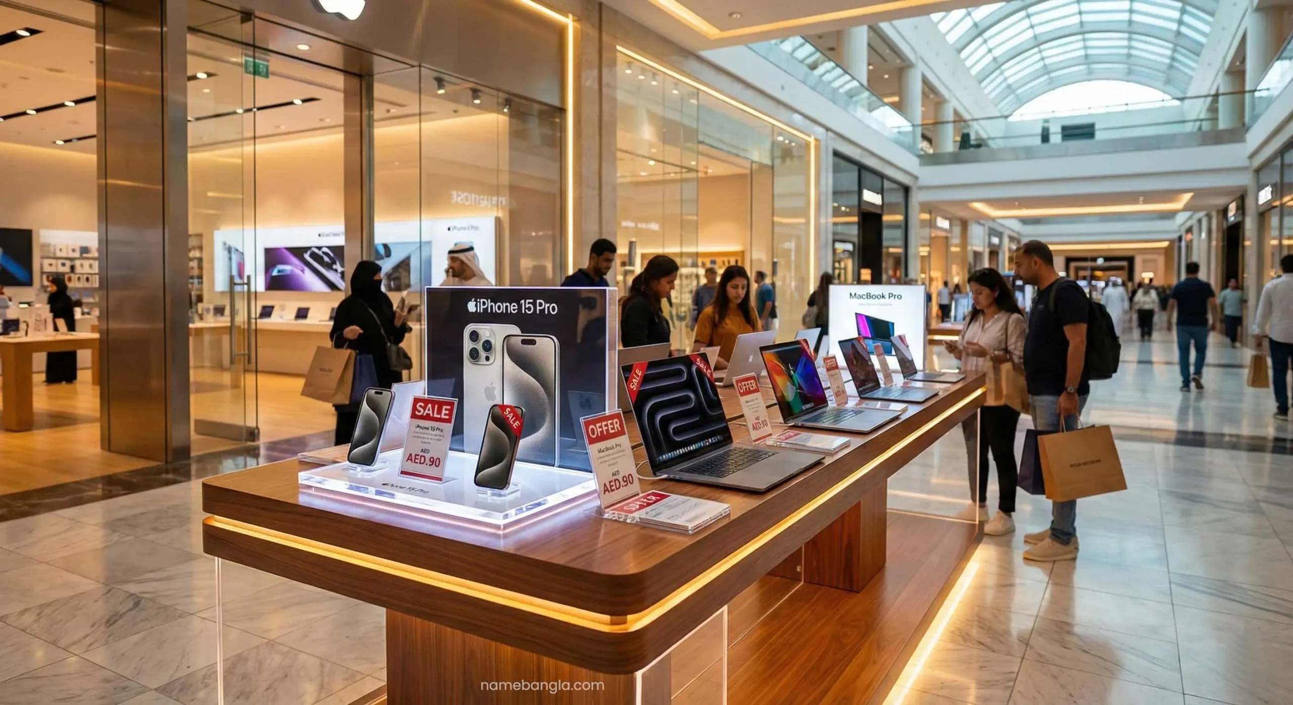 Electronics shopping in Dubai malls vs airport duty free comparison.