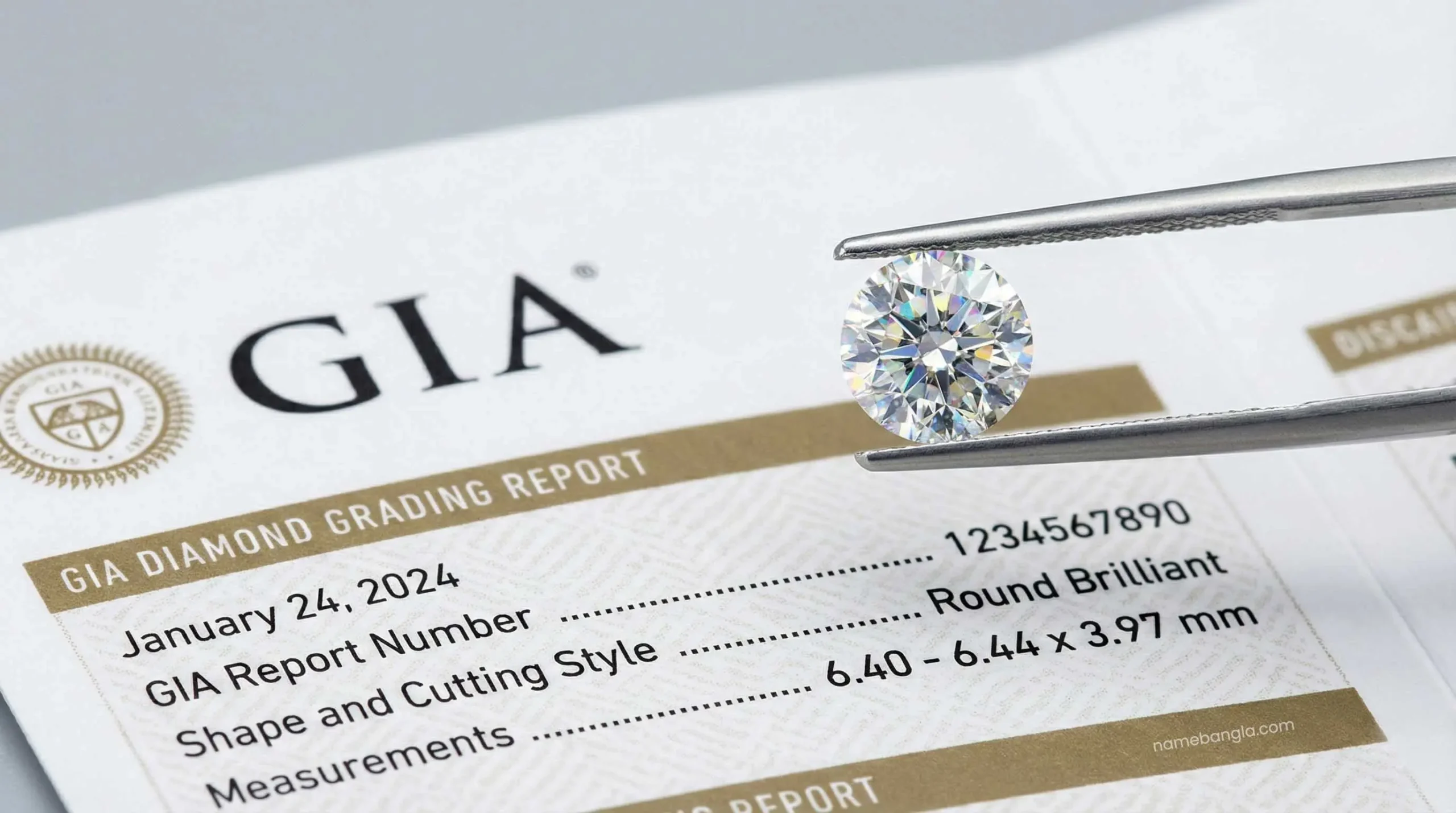 GIA certified diamond with grading report in Dubai.
