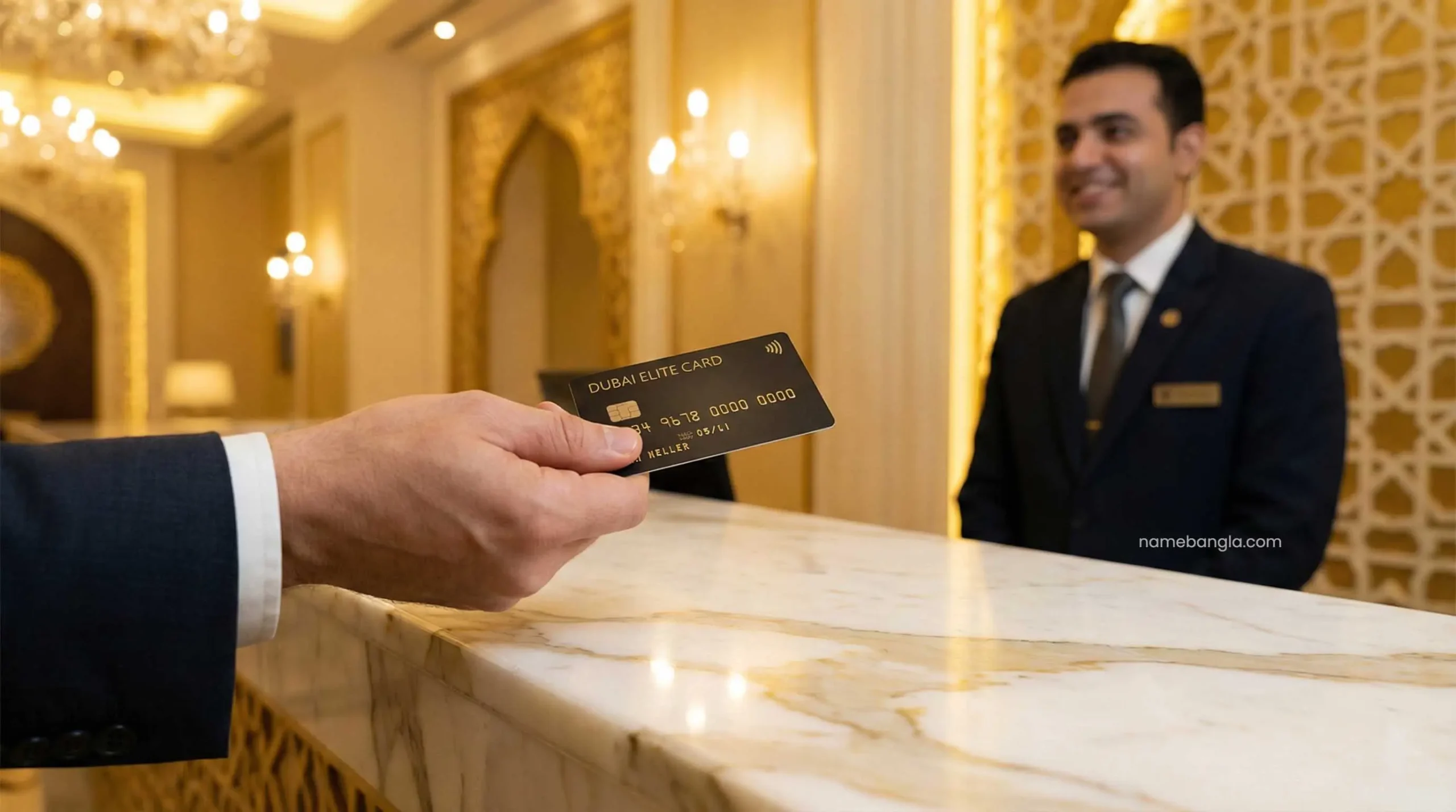 Using a premium UAE credit card for luxury hotel upgrades and VIP check-in.