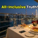 A high-net-worth family enjoying a lavish half-board luxury dining experience at Atlantis The Palm Dubai.