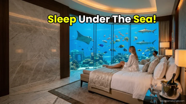 A breathtaking view of the ultra-luxury Underwater Suite at Atlantis The Palm Dubai representing premium travel deals.
